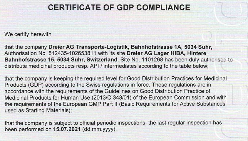 GDP Zertifikat